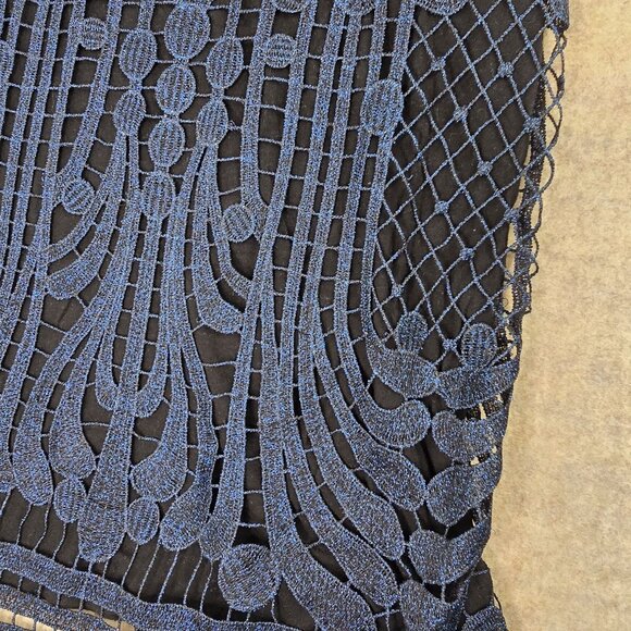 Express Womens Sleeveless Glitter Top Blue Beaded Design With Black Lining Small - Picture 3 of 7